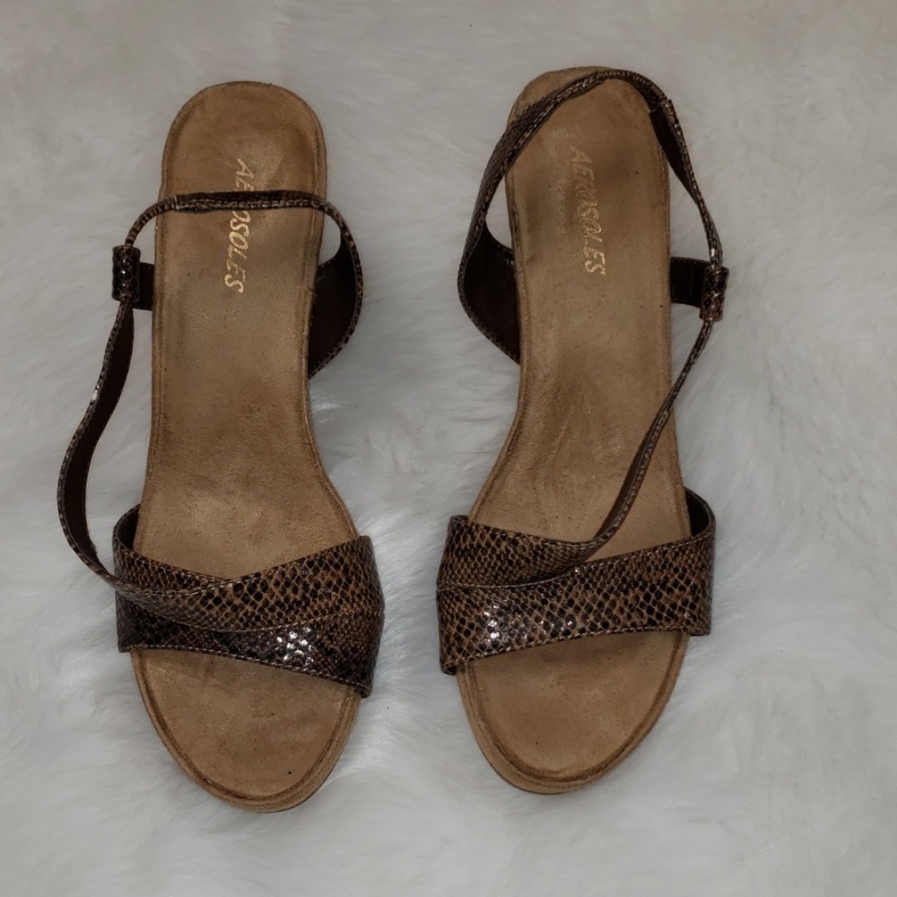 Brown snake skin 4 inch platforms